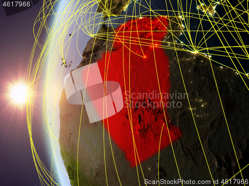 Image of Algeria from space with network