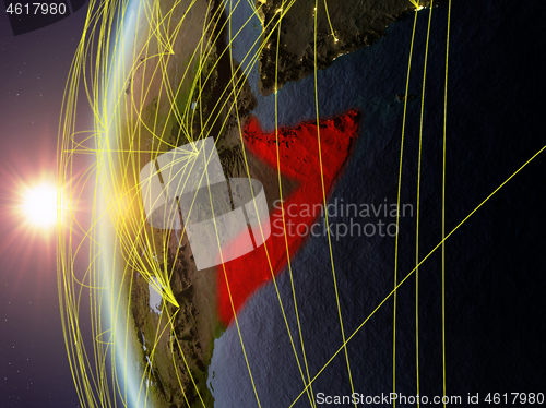 Image of Somalia from space with network