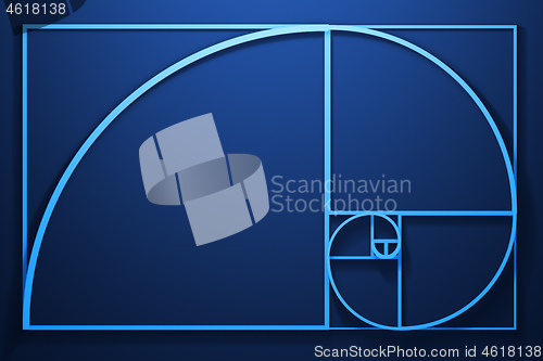 Image of Fibonacci spiral diagram with numbers