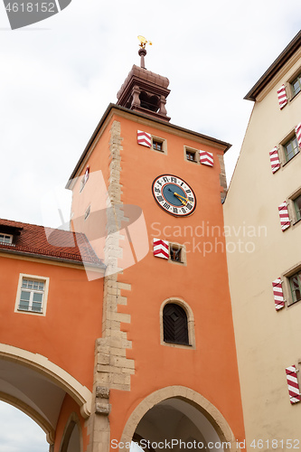 Image of historic building in Bamberg Germany with clock