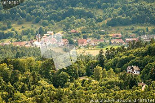 Image of aerial view from Haut-Koenigsbourg in France