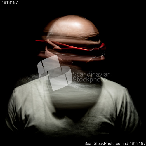 Image of bearded man motion blur portrait