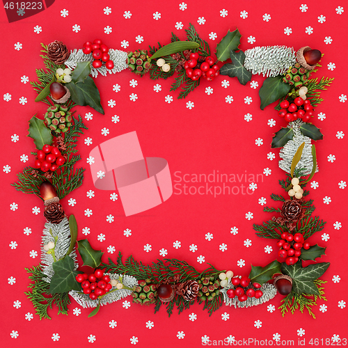 Image of Winter and Christmas Background Border