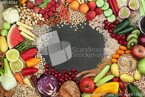 Image of Vegan Health Food Border with a Variety of Ingredients 