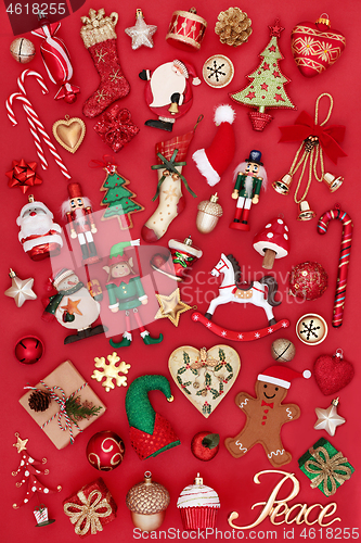 Image of Large Collection of Christmas Tree Bauble Decorations