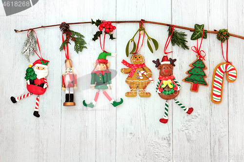 Image of Retro Hanging Christmas Tree Decorations