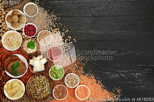 Image of Vegan Health Food Background Border