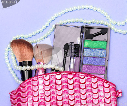 Image of Makeup Kit Represents Beauty Product And Accessory 