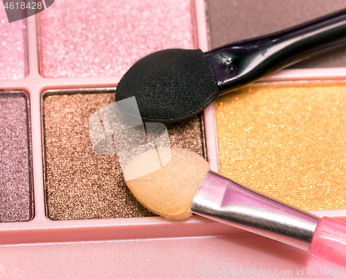 Image of Eye Shadow Brushes Means Beauty Product And Cosmetics 