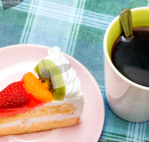 Image of Coffee And Cake Represents Cafes Delightful And Cafeterias 