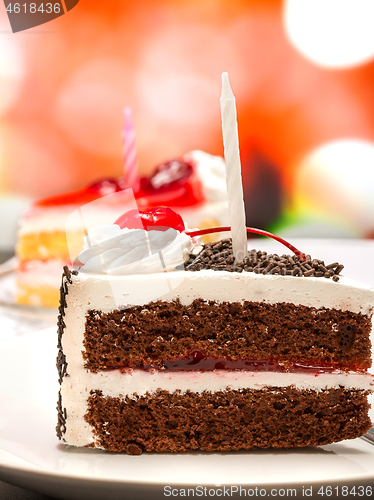 Image of Black Forest Gateau Represents Chocolate Cake And Appetizing 