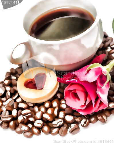 Image of Coffee Beans Love Indicates Hot Drink And Refreshment 
