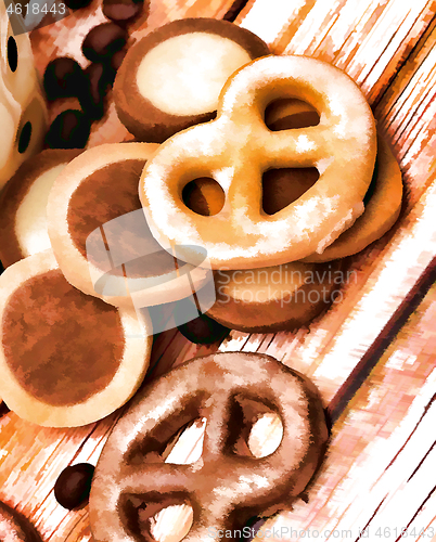 Image of Delicious Biscuits Means Cookies Plate And Appetizing 