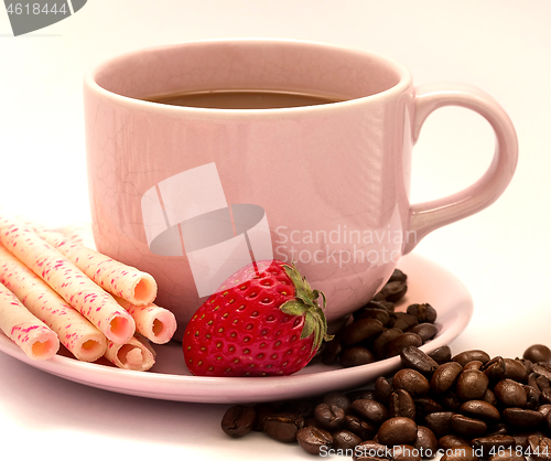 Image of Coffee And Beans Means Beverage Aromatic And Delicious 