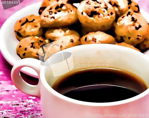 Image of Coffee Biscuits Relax Indicates Crackers Cookies And Tasty 