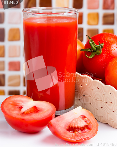 Image of Tomato Juice Drink Represents Refreshing Thirsty And Refresh 