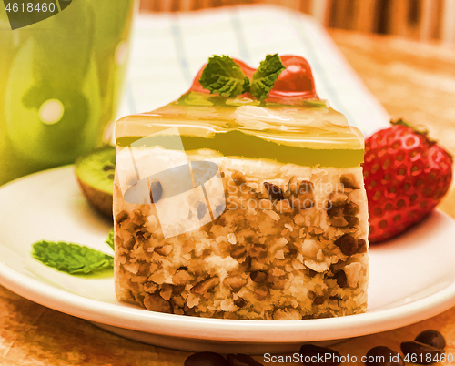 Image of Fresh Strawberry Gateau Indicates Tasty Cakes And Cuisine 