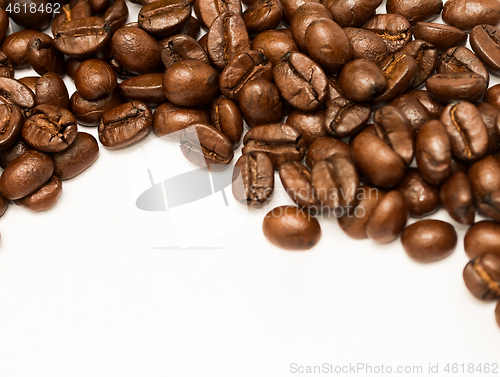 Image of Coffee Beans Shows Copy Space And Brew 