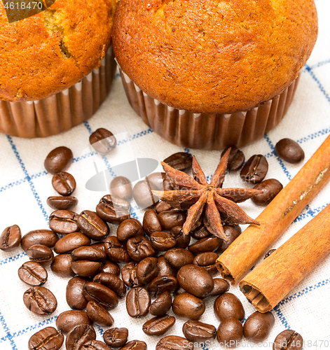 Image of Coffee Muffin Represents Fresh Muffins And Caffeine 