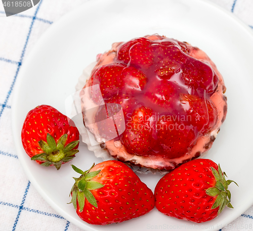 Image of Strawberry Tart Indicates Fruit Pie And Baked