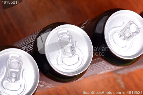 Image of metal beer cans background