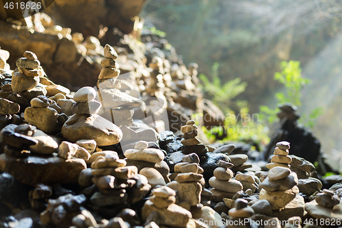 Image of Stones stack in balance at outdoor