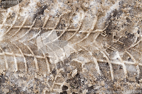 Image of Dirty snow on the road