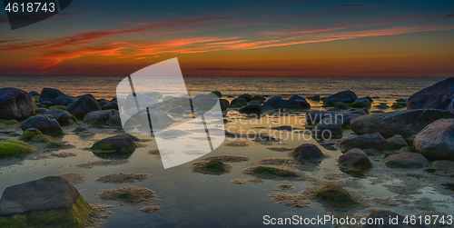 Image of Colorful sunset over Baltic sea