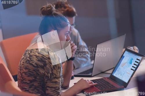 Image of startup Businesswomen Working With laptop in creative office