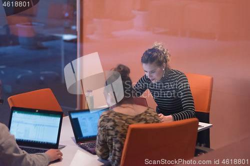Image of startup Businesswomen Working With laptop in creative office