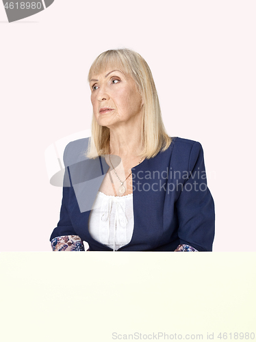 Image of Senior woman thinking about her sad life.
