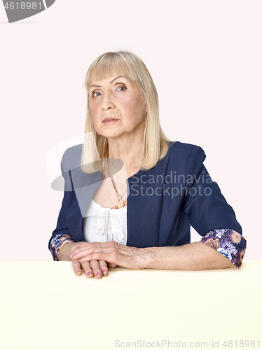 Image of Senior woman thinking about her sad life.