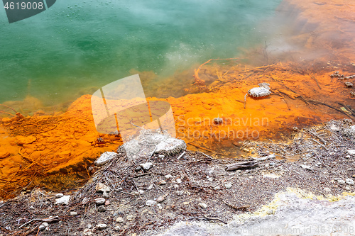 Image of hot sparkling lake in New Zealand