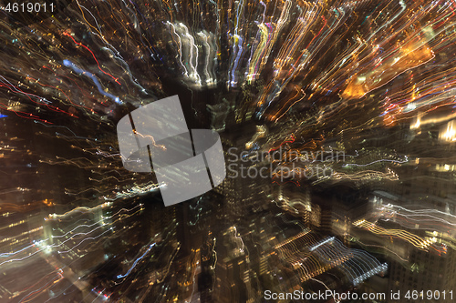 Image of abstraction of the city lights of New York