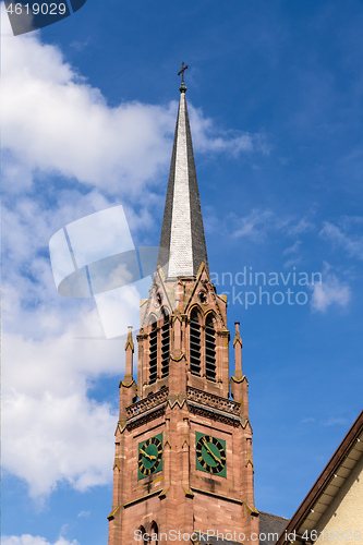 Image of the red sand stone church at Nagold Germany