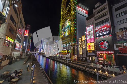 Image of Osaka, Japan - September 03, 2019 : night shopping area Dotonbori. Osaka, Japan.