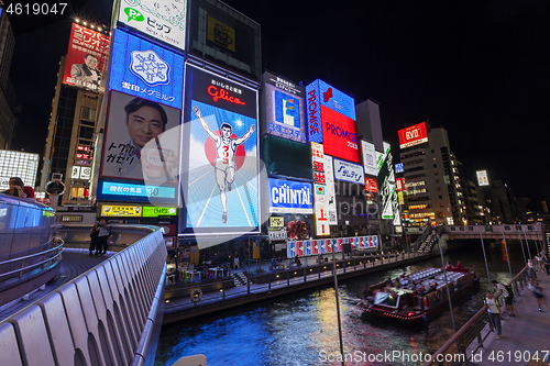 Image of Osaka, Japan - September 03, 2019 : night shopping area Dotonbori. Osaka, Japan.