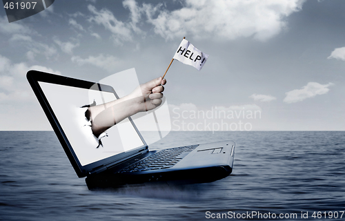 Image of Laptop at sea