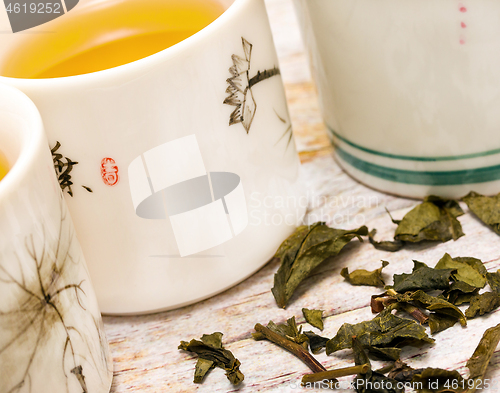 Image of Refreshing Japanese Tea Means Break Time And Breaktime 