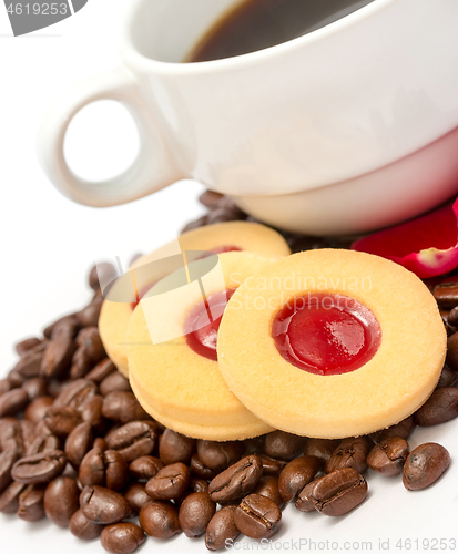 Image of Coffee And Beans Indicates Beverage Caffeine And Break 