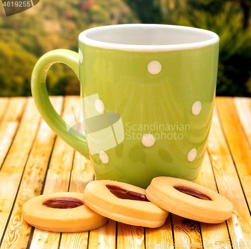 Image of Biscuits And Coffee Represents Decaf Snack And Cookies 