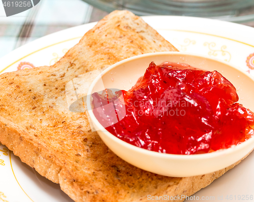 Image of Jam And Toast Shows Meal Time And Butter 