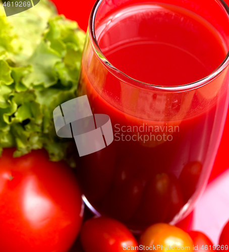 Image of Tomato Juice Beverage Represents Drink Refreshing And Drinks 