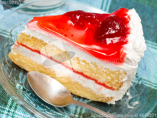 Image of Strawberry Cream Cake Shows Fruits Cafeterias And Desserts 