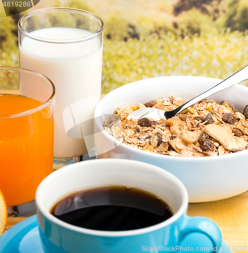 Image of Healthy Breakfast Shows Organic Meal And Food