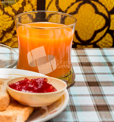 Image of Fruit Jam Represents Butter Toast And Break 