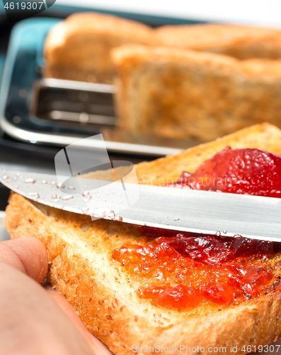 Image of Jam On Toast Shows Morning Meal And Breakfasts 