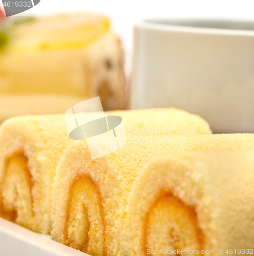 Image of Delicious Cake Represents Swiss Roll And Celebration 