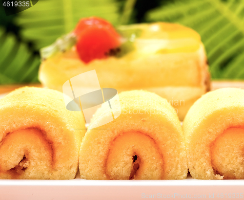 Image of Fresh Cream Cake Means Strawberry Fruit Gateau And Bakery 