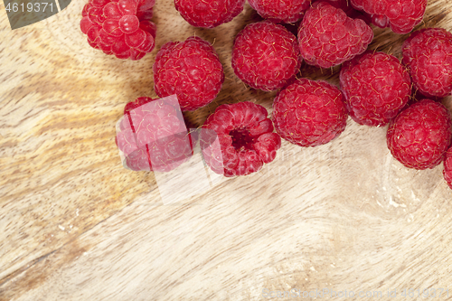 Image of Red ripe raspberries